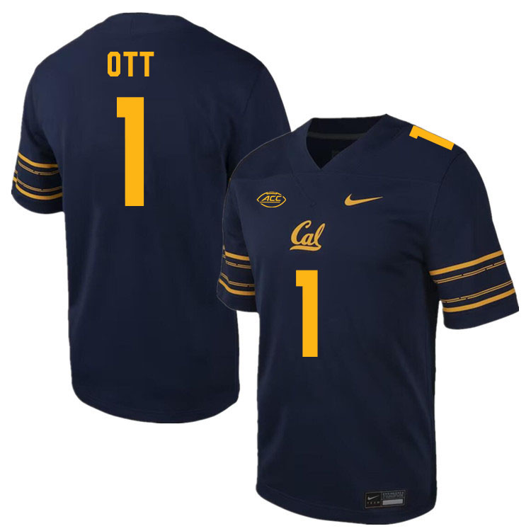 California Golden Bears #1 Jaydn Ott ACC Conference College Football Jerseys Stitched Sale-Navy